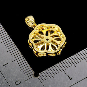 925 Sterling Silver Pendant Pear Aquamarine 5x3mm Flower Gemstone Jewelry