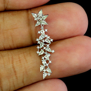 925 Sterling Silver Pendant Pear White Sapphire Ceylon Natural Gemstone Jewelry