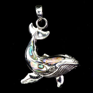 925 Sterling Silver Pendant Fancy Mother Of Pearl Dolphin Gemstone Jewelry