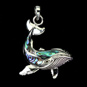 925 Sterling Silver Pendant Fancy Mother Of Pearl Dolphin Gemstone Jewelry