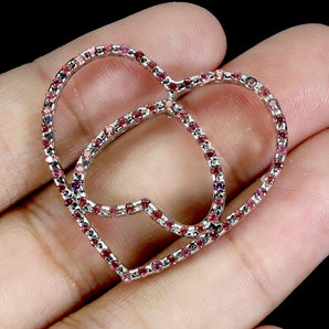 925 Sterling Silver Pendant Round Rhodolite Garnet Natural Gemstone Jewelry