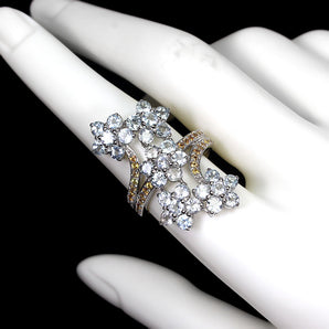 Unheated Round Aquamarine 3mm Sapphire Diamond Cut 925 Sterling Silver Ring 8.5