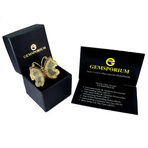 925 Sterling Silver Ring Handmade Carving Lemon Quartz Gemstone jewelry Size 9