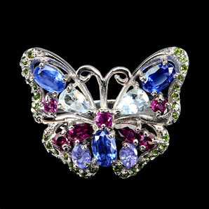 925 Sterling Silver Ring Oval Kyanite Tanzanite Gemstone jewelry Sz 8