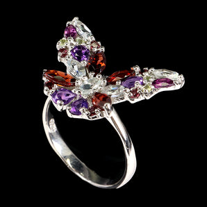 925 Sterling Silver Ring Mozambique Amethyst Gemstone jewelry 8