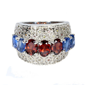 925 Sterling Silver Ring Oval Mozambique 7x5mm Kyanite Gemstone Jewelry Size 8.5