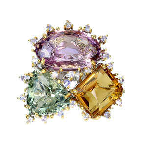 925 Sterling Silver Ring Oval Ametrine 73ct Citrine Handmade Gemstone Jewelry 8