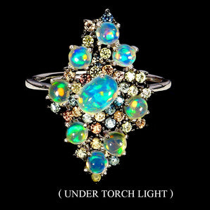 925 Sterling Silver Ring Oval Fire Opal 6x4mm Sapphire Gemstone Jewelry Size 7