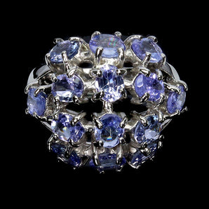 925 Sterling Silver Ring Oval Tanzanite 5x4mm Natural Gemstone Jewelry Size 9