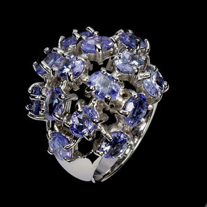 925 Sterling Silver Ring Oval Tanzanite 5x4mm Natural Gemstone Jewelry Size 9