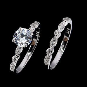 925 Sterling Silver Ring Round Simulated Cz 6mm Gemstone Jewelry Matching Sz 8