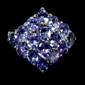 925 Sterling Silver Ring Oval Tanzanite 5x4mm Natural Gemstone Jewelry Size 9