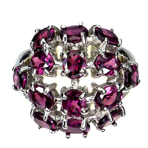 925 Sterling Silver Ring Oval Rhodolite Garnet 5x3mm Gemstone Jewelry Size 9