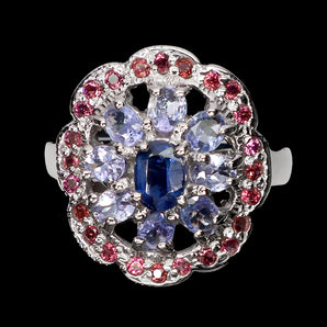 925 Sterling Silver Ring Oval Kyanite 6x4mm Tanzanite Gemstone Jewelry Size 8
