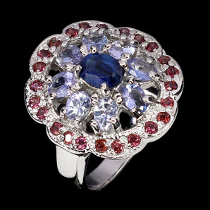 925 Sterling Silver Ring Oval Kyanite 6x4mm Tanzanite Gemstone Jewelry Size 8