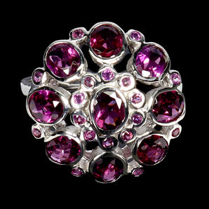 925 Sterling Silver Ring Oval Rhodolite Garnet 5x4mm Gemstone Jewelry Size 8