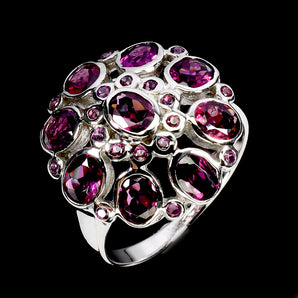 925 Sterling Silver Ring Oval Rhodolite Garnet 5x4mm Gemstone Jewelry Size 8