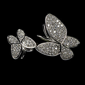 925 Sterling Silver Ring Round Simulated Cz Butterfly Gemstone Jewelry Size 7