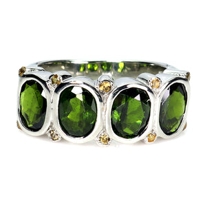 925 Sterling Silver Ring Oval Chrome Diopside 12x10mm Sapphire Gemstone Size 9