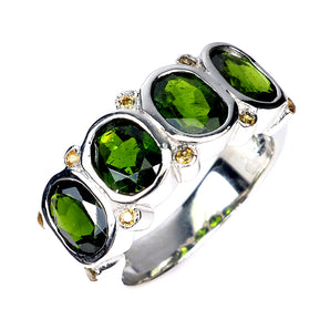 925 Sterling Silver Ring Oval Chrome Diopside 12x10mm Sapphire Gemstone Size 9