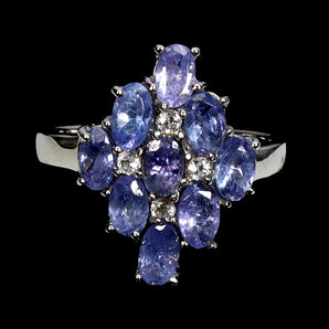 925 Sterling Silver Ring Oval Tanzanite 5x3mm Natural Gemstone Jewelry Size 7