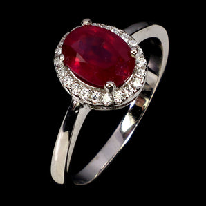 925 Sterling Silver Ring Oval Ruby 8x6mm Natural Gemstone Jewelry Size 8