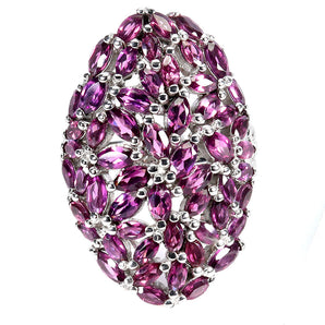 925 Sterling Silver Ring Marquise Rhodolite Garnet Natural Gemstone Jewelry Sz 8