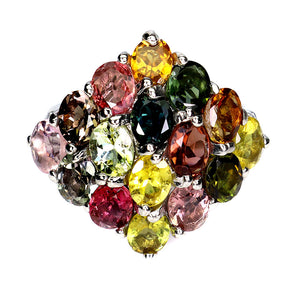 925 Sterling Silver Ring Oval Tourmaline 5x4mm Natural Gemstone Jewelry Size 7