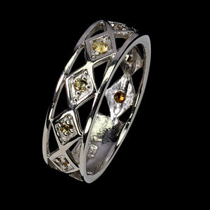 925 Sterling Silver Ring Sapphire Round Diamond Cut Gemstone Jewelry Szie 9.5