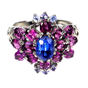 925 Sterling Silver Ring Oval Kyanite 7x5mm Tanzanite Gemstone Jewelry Size 7.5