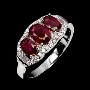 925 Sterling Silver Ring Oval Ruby 7x5mm Natural Gemstone Jewelry Size 7