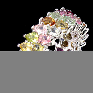 925 Sterling Silver Ring Pear Tourmaline 4x3mm Natural Gemstone Jewelry Size 8.5