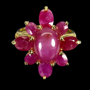 925 Sterling Silver Ring Oval Ruby 12x9mm Sapphire Gemstone Jewelry Size 9