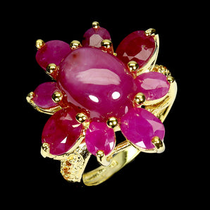 925 Sterling Silver Ring Oval Ruby 12x9mm Sapphire Gemstone Jewelry Size 9