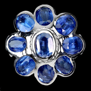 925 Sterling Silver Ring Oval Kyanite 7x5mm Natural Gemstone Jewelry Size 7