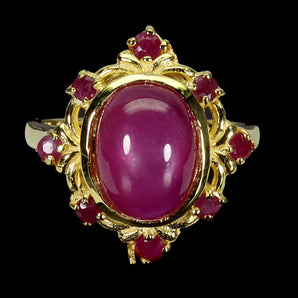 925 Sterling Silver Ring Oval Ruby 11x9mm Natural Gemstone Jewelry Size 8