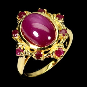 925 Sterling Silver Ring Oval Ruby 11x9mm Natural Gemstone Jewelry Size 8