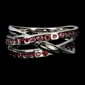 925 Sterling Silver Ring Round Rhodolite Garnet Natural Gemstone Jewelry Sz 7.5
