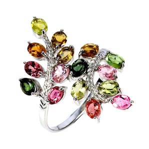 925 Sterling Silver Ring Oval Tourmaline 4x3mm Natural Gemstone Jewelry Size 9