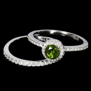 925 Sterling Silver Ring Round Chrome Diopside 5mm Gemstone Jewelry Matching 8
