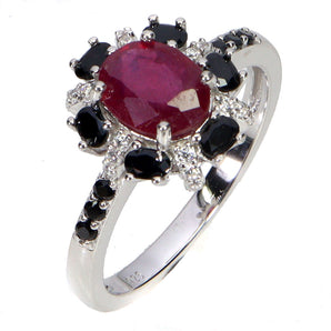 925 Sterling Silver Ring Oval Ruby 8x6mm Spinel Natural Gemstone Jewelry Size 8