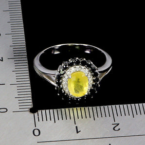 925 Sterling Silver Ring Oval Yellow Sapphire 7x5mm Spinel Gemstone Jewelry Sz 8