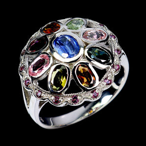 925 Sterling Silver Ring Oval Kyanite 6x4mm Tourmaline Gemstone Jewelry Size 9