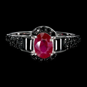 925 Sterling Silver Ring Oval Ruby 7x5mm Spinel Natural Gemstone Jewelry Size 9