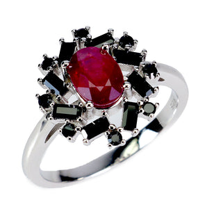 925 Sterling Silver Ring Oval Ruby 7x5mm Spinel Natural Gemstone Jewelry Size 7