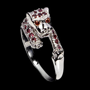 925 Sterling Silver Ring Round Rhodolite Garnet Sapphire Gemstone Jewelry Size 8