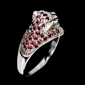 925 Sterling Silver Ring Round Rhodolite Garnet Sapphire Gemstone Jewelry Size 8