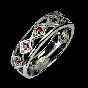 925 Sterling Silver Ring Round Rhodolite Garnet Gemstone Jewelry Size 9.5