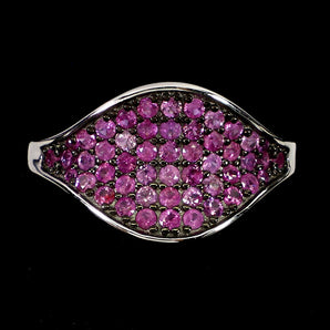 925 Sterling Silver Ring Pink Sapphire Round Diamond Cut Gemstone Jewelry Size 7