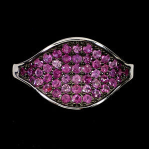 925 Sterling Silver Ring Pink Sapphire Round Diamond Cut Gemstone Jewelry Size 6